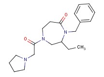 4-benzyl-3-ethyl-1-(pyrrolidin-1-ylacetyl)-1,4-diazepan-5-one