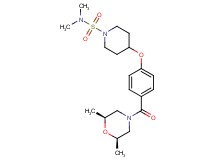 4-(4-{[(2R*,6S*)-2,6-dimethyl-4-morpholinyl]carbonyl}phenoxy)-N,N-dimethyl-1-piperidinesulfonamide