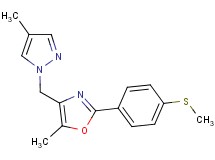5-methyl-4-[(4-methyl-1H-pyrazol-1-yl)methyl]-2-[4-(methylthio)phenyl]-1,3-oxazole