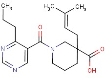 3-(3-methyl-2-buten-1-yl)-1-[(4-propyl-5-pyrimidinyl)carbonyl]-3-piperidinecarboxylic acid
