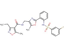 3-ethyl-N-{[2-(2-{[(3-fluorophenyl)sulfonyl]amino}phenyl)-5-methyl-1,3-oxazol-4-yl]methyl}-5-methyl-4-isoxazolecarboxamide