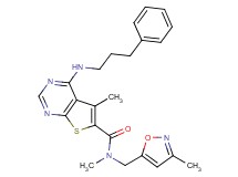 N,5-dimethyl-N-[(3-methyl-5-isoxazolyl)methyl]-4-[(3-phenylpropyl)amino]thieno[2,3-d]pyrimidine-6-carboxamide