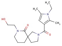 2-[(1-ethyl-2,5-dimethyl-1H-pyrrol-3-yl)carbonyl]-7-(2-hydroxyethyl)-2,7-diazaspiro[4.5]decan-6-one