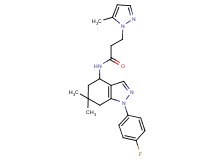 N-[1-(4-fluorophenyl)-6,6-dimethyl-4,5,6,7-tetrahydro-1H-indazol-4-yl]-3-(5-methyl-1H-pyrazol-1-yl)propanamide