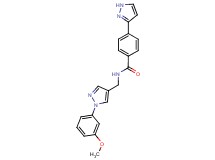 N-{[1-(3-methoxyphenyl)-1H-pyrazol-4-yl]methyl}-4-(1H-pyrazol-3-yl)benzamide