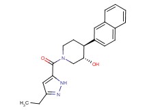 (3S*,4S*)-1-[(3-ethyl-1H-pyrazol-5-yl)carbonyl]-4-(2-naphthyl)piperidin-3-ol