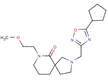 2-[(5-cyclopentyl-1,2,4-oxadiazol-3-yl)methyl]-7-(2-methoxyethyl)-2,7-diazaspiro[4.5]decan-6-one