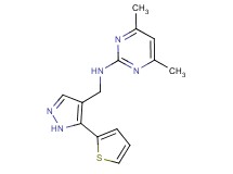 4,6-dimethyl-N-{[5-(2-thienyl)-1H-pyrazol-4-yl]methyl}pyrimidin-2-amine