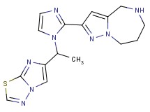 2-[1-(1-imidazo[2,1-b][1,3,4]thiadiazol-6-ylethyl)-1H-imidazol-2-yl]-5,6,7,8-tetrahydro-4H-pyrazolo[1,5-a][1,4]diazepine hydrochloride