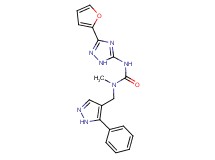 N'-[3-(2-furyl)-1H-1,2,4-triazol-5-yl]-N-methyl-N-[(5-phenyl-1H-pyrazol-4-yl)methyl]urea