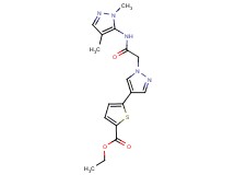 ethyl 5-(1-{2-[(1,4-dimethyl-1H-pyrazol-5-yl)amino]-2-oxoethyl}-1H-pyrazol-4-yl)thiophene-2-carboxylate