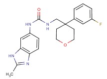 N-{[4-(3-fluorophenyl)tetrahydro-2H-pyran-4-yl]methyl}-N'-(2-methyl-1H-benzimidazol-6-yl)urea