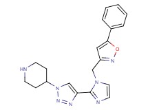 4-(4-{1-[(5-phenyl-3-isoxazolyl)methyl]-1H-imidazol-2-yl}-1H-1,2,3-triazol-1-yl)piperidine hydrochloride