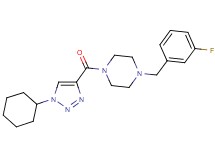 1-[(1-cyclohexyl-1H-1,2,3-triazol-4-yl)carbonyl]-4-(3-fluorobenzyl)piperazine