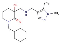 1-(cyclohexylmethyl)-3-({[(1,5-dimethyl-1H-pyrazol-4-yl)methyl]amino}methyl)-3-hydroxy-2-piperidinone