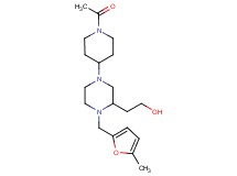 2-{4-(1-acetyl-4-piperidinyl)-1-[(5-methyl-2-furyl)methyl]-2-piperazinyl}ethanol