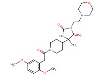 5-{1-[(2,5-dimethoxyphenyl)acetyl]-4-piperidinyl}-5-methyl-3-[2-(4-morpholinyl)ethyl]-2,4-imidazolidinedione