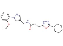 3-(5-cyclohexyl-1,3,4-oxadiazol-2-yl)-N-{[1-(2-methoxyphenyl)-1H-pyrazol-4-yl]methyl}propanamide
