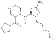 1-{[1-(2-ethoxyethyl)-3-methyl-1H-pyrazol-5-yl]carbonyl}-2-(1-pyrrolidinylcarbonyl)piperazine