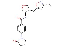N-{(3R*,4S*)-4-[(3-methylisoxazol-5-yl)methyl]tetrahydrofuran-3-yl}-4-(2-oxopyrrolidin-1-yl)benzamide