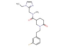 N-[(1-ethyl-1H-imidazol-2-yl)methyl]-1-[2-(3-fluorophenyl)ethyl]-N-methyl-6-oxo-3-piperidinecarboxamide