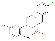 3-(3-chlorobenzyl)-1-(2,5-dimethylpyrimidin-4-yl)piperidine-3-carboxylic acid