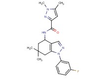 N-[1-(3-fluorophenyl)-6,6-dimethyl-4,5,6,7-tetrahydro-1H-indazol-4-yl]-1,5-dimethyl-1H-pyrazole-3-carboxamide