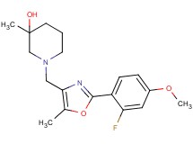 1-{[2-(2-fluoro-4-methoxyphenyl)-5-methyl-1,3-oxazol-4-yl]methyl}-3-methylpiperidin-3-ol