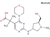 2-(2-{[(3R,5S)-5-(hydroxymethyl)-1-methylpyrrolidin-3-yl]amino}-4-morpholin-4-ylpyrimidin-5-yl)-2-methylpropanoic acid