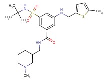 3-[(tert-butylamino)sulfonyl]-N-[(1-methyl-3-piperidinyl)methyl]-5-{[(5-methyl-2-thienyl)methyl]amino}benzamide