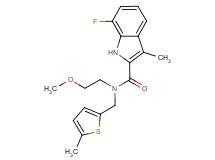 7-fluoro-N-(2-methoxyethyl)-3-methyl-N-[(5-methyl-2-thienyl)methyl]-1H-indole-2-carboxamide