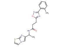 N-(1-imidazo[2,1-b][1,3]thiazol-6-ylethyl)-3-[3-(2-methylphenyl)-1,2,4-oxadiazol-5-yl]propanamide
