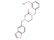 4-(1-benzofuran-5-ylmethyl)-1-(3-methoxybenzyl)-2-piperazinone