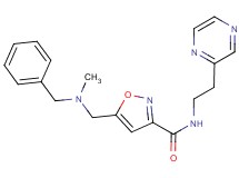 5-{[benzyl(methyl)amino]methyl}-N-(2-pyrazin-2-ylethyl)isoxazole-3-carboxamide
