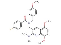 N-{[2-(dimethylamino)-5,8-dimethoxy-3-quinolinyl]methyl}-4-fluoro-N-(4-methoxybenzyl)benzamide