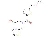 N-(2-hydroxyethyl)-5-(methoxymethyl)-N-(1,3-thiazol-2-ylmethyl)thiophene-2-carboxamide