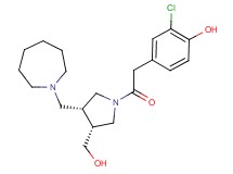 4-{2-[(3R*,4R*)-3-(azepan-1-ylmethyl)-4-(hydroxymethyl)pyrrolidin-1-yl]-2-oxoethyl}-2-chlorophenol