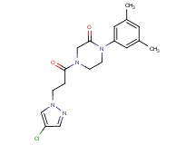 4-[3-(4-chloro-1H-pyrazol-1-yl)propanoyl]-1-(3,5-dimethylphenyl)-2-piperazinone
