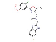 1-[2-(6-chloro-1,3-benzodioxol-5-yl)-5-methyl-1,3-oxazol-4-yl]-N-[(6-fluoro-1H-benzimidazol-2-yl)methyl]-N-methylmethanamine