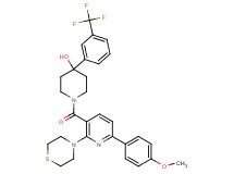 1-{[6-(4-methoxyphenyl)-2-(4-thiomorpholinyl)-3-pyridinyl]carbonyl}-4-[3-(trifluoromethyl)phenyl]-4-piperidinol