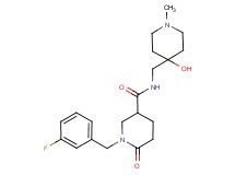 1-(3-fluorobenzyl)-N-[(4-hydroxy-1-methyl-4-piperidinyl)methyl]-6-oxo-3-piperidinecarboxamide