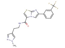 N-[2-(1-methyl-1H-pyrazol-4-yl)ethyl]-6-[3-(trifluoromethyl)phenyl]imidazo[2,1-b][1,3]thiazole-3-carboxamide