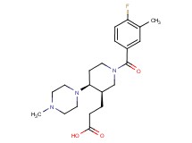 3-[(3R*,4S*)-1-(4-fluoro-3-methylbenzoyl)-4-(4-methylpiperazin-1-yl)piperidin-3-yl]propanoic acid