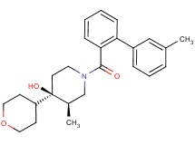 (3R*,4R*)-3-methyl-1-[(3'-methylbiphenyl-2-yl)carbonyl]-4-(tetrahydro-2H-pyran-4-yl)piperidin-4-ol