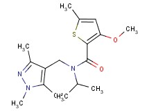 N-isopropyl-3-methoxy-5-methyl-N-[(1,3,5-trimethyl-1H-pyrazol-4-yl)methyl]thiophene-2-carboxamide