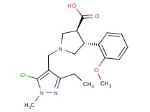 (3S*,4R*)-1-[(5-chloro-3-ethyl-1-methyl-1H-pyrazol-4-yl)methyl]-4-(2-methoxyphenyl)pyrrolidine-3-carboxylic acid