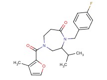 4-(4-fluorobenzyl)-3-isopropyl-1-(3-methyl-2-furoyl)-1,4-diazepan-5-one