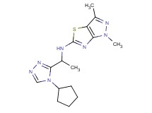 N-[1-(4-cyclopentyl-4H-1,2,4-triazol-3-yl)ethyl]-1,3-dimethyl-1H-pyrazolo[3,4-d][1,3]thiazol-5-amine