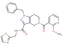 1-benzyl-5-[(2-methoxy-3-pyridinyl)carbonyl]-N-(1,3-thiazol-2-ylmethyl)-4,5,6,7-tetrahydro-1H-pyrazolo[4,3-c]pyridine-3-carboxamide