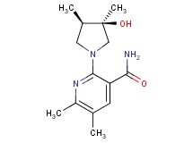 2-[(3R*,4R*)-3-hydroxy-3,4-dimethyl-1-pyrrolidinyl]-5,6-dimethylnicotinamide